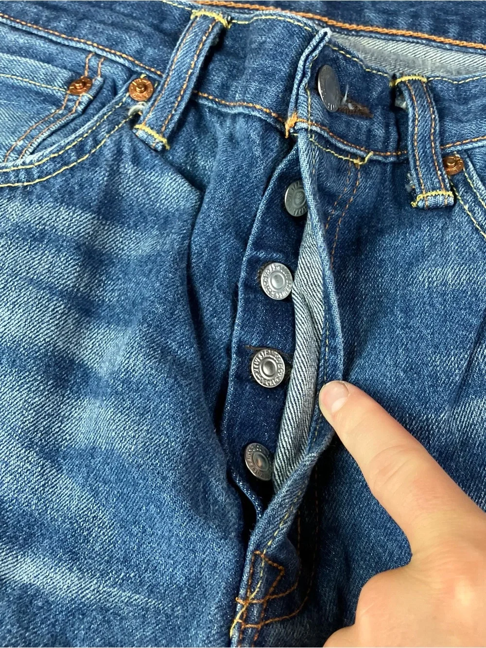 Levis 501 Straight Jeans Men’s Size 33x34 Light Blue Denim Pants Button Fly